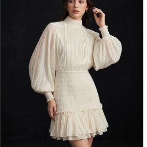Chic Cream Long Sleeve Dress